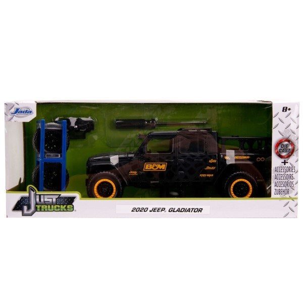 Jada 32423 1/24 2020 Jeep Gladiator (Black/Yellow) w/Wheel Rack - Just Trucks Carousel 1