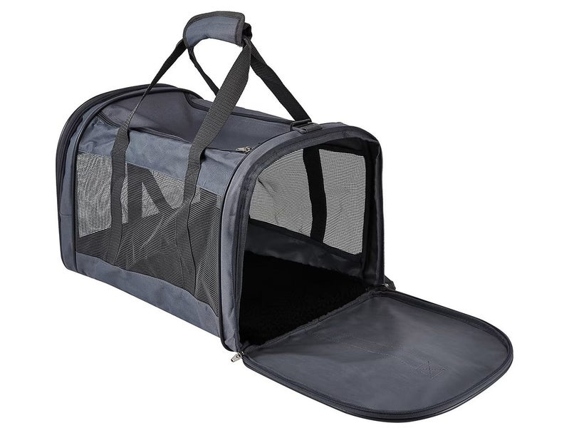 Foldable Pet Carrier - Portable Pets Crate Grey - 46cm x 30cm Carousel 1