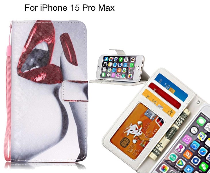 iPhone 15 Pro Max case 3 card leather wallet case printed ID Carousel 1