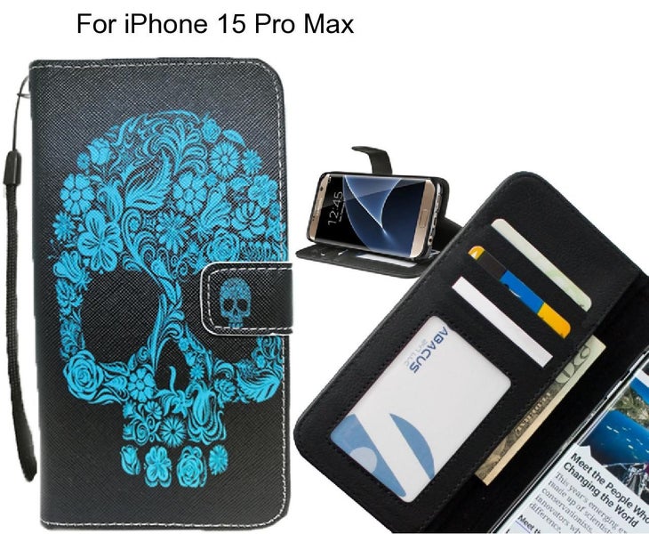iPhone 15 Pro Max case 3 card leather wallet case printed ID Carousel 1