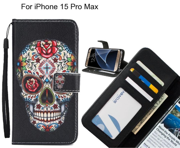 iPhone 15 Pro Max case 3 card leather wallet case printed ID Carousel 1