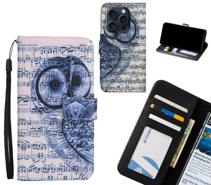 iPhone 15 Pro case 3 card leather wallet case printed ID Carousel 1