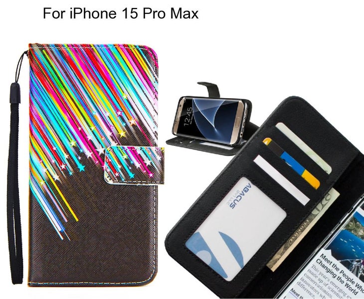 iPhone 15 Pro Max case 3 card leather wallet case printed ID Carousel 1