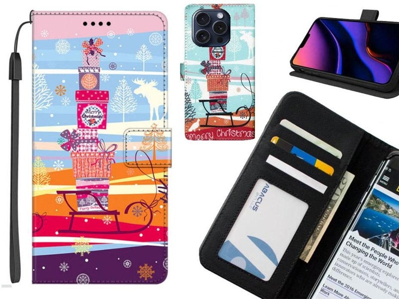 iPhone 15 Pro Max case leather wallet case printed ID Carousel 1
