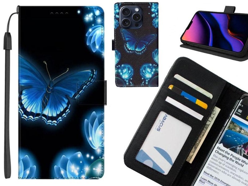 iPhone 15 Pro Max case leather wallet case printed ID Carousel 1