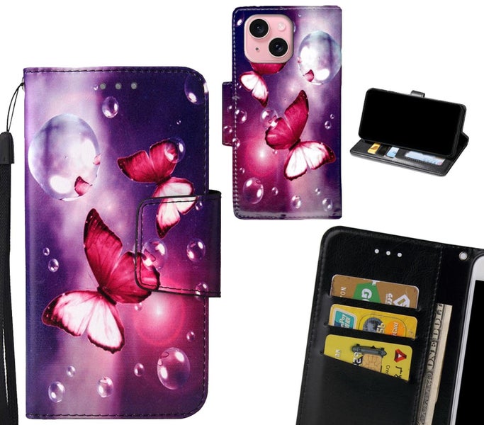 iPhone 15 Case wallet fine leather case printed Carousel 1