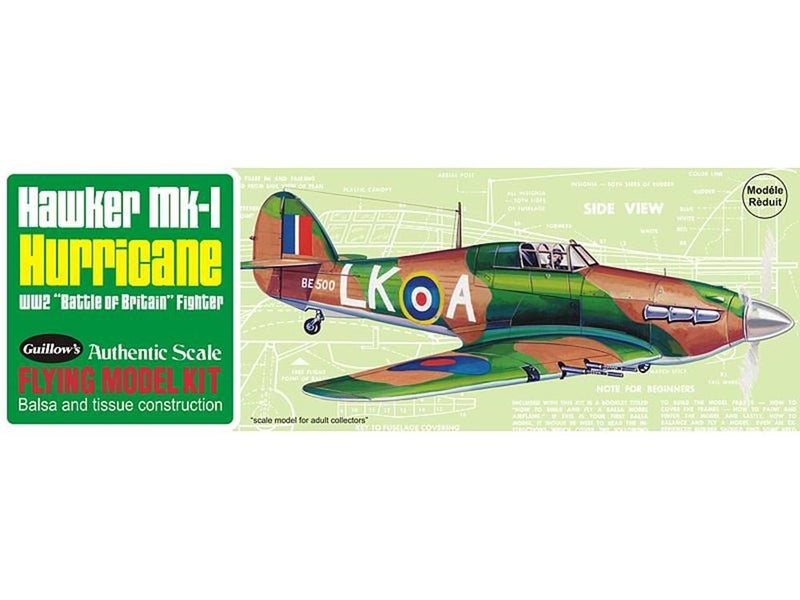 Guillows #506 1/30 Hawker Hurricane Mk I - Balsa Flying Kit Carousel 1