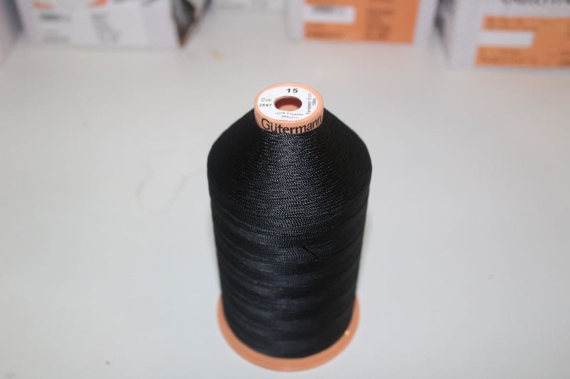 GUTERMANN TERABOND 100% POLYESTER UV STABILISED THREAD BLACK M 15 Carousel 1