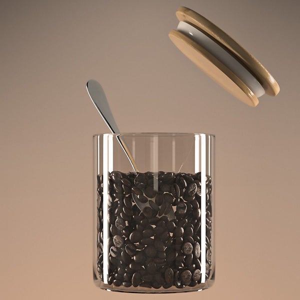 Bamboo Lid Glass Airtight Canister Food Container Tea Coffee Beans Carousel 2