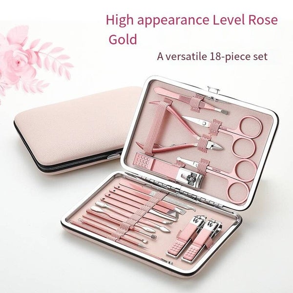 Nail Clippers Rose Gold 18piece Diagonal Exfoliating Stainless Steel Carousel 2