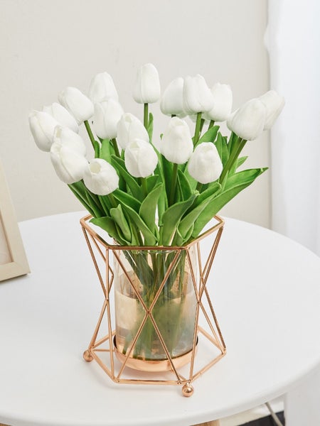 White Tulip Simulation Feel Tulip Flower Home Decoration Ornaments Carousel 2