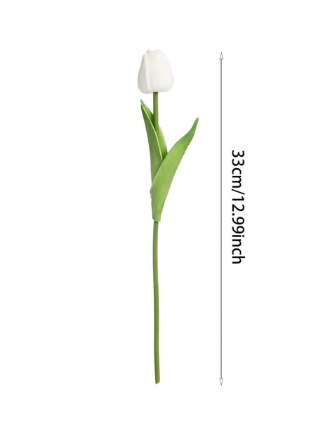 White Tulip Simulation Feel Tulip Flower Home Decoration Ornaments Carousel 6