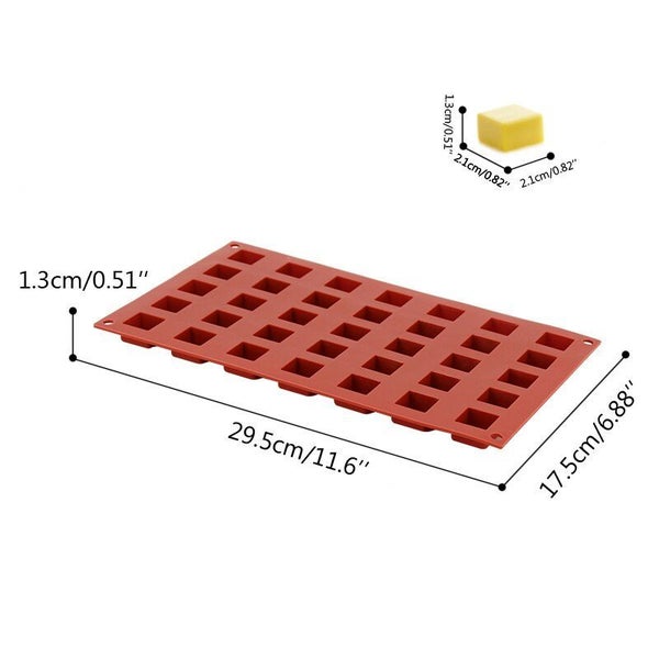 Silicone 35 cavity mini square cake dessert biscuit mold baking mold kitchen Carousel 2
