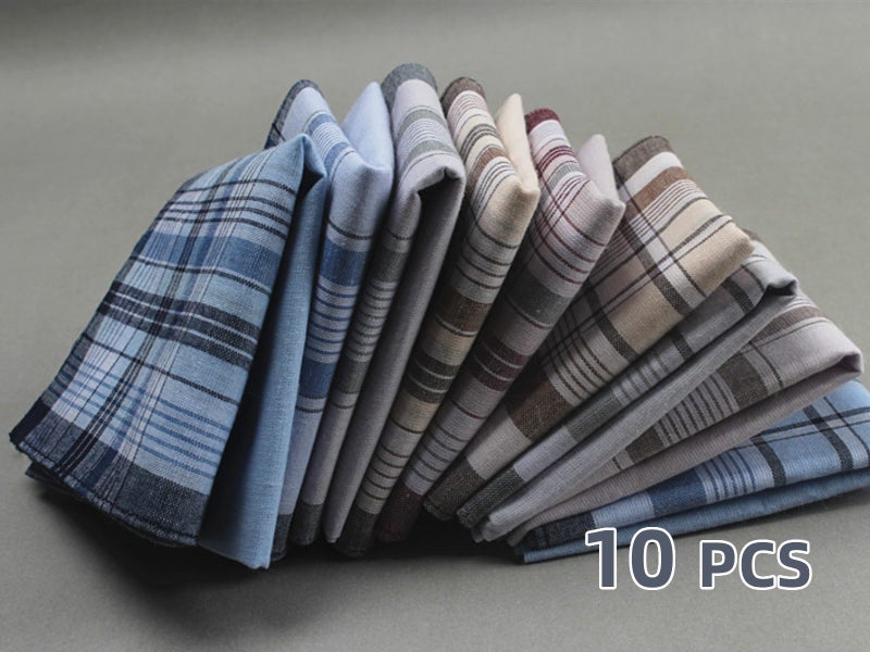 Men's Handkerchiefs, 10 Pack Gents Hankies629347134392331126