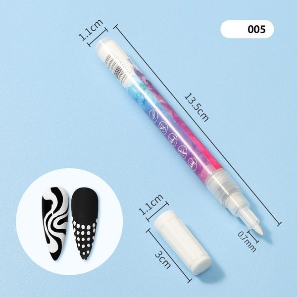 12 Colors Nail Art Drawing Pen Graffiti Nail Acrylic Pen Waterproof Carousel 7
