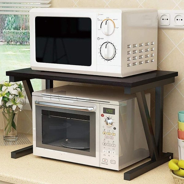 2 Tier Microwave Stand Wooden Storage Rack Kitchen Shelf 2021402 Carousel 1