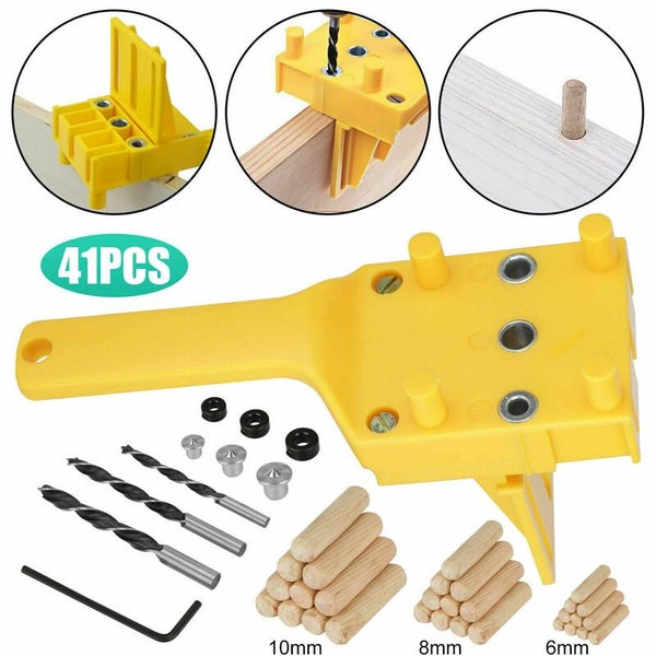 Handheld Woodworking Doweling Jig Drill Kit Wood Dowel Drilling Hole Saw 3657901 Carousel 1
