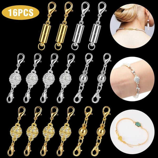 16 x Magnetic Jewellery Necklace Clasps Hooks I1207SG0 Carousel 2
