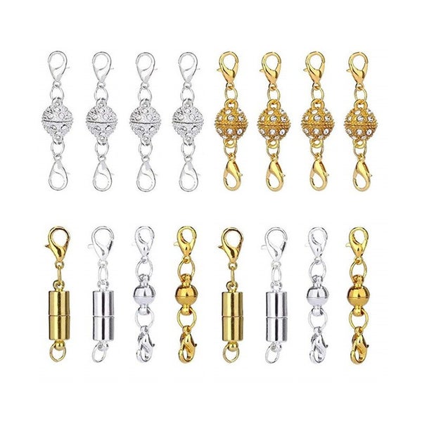16 x Magnetic Jewellery Necklace Clasps Hooks I1207SG0 Carousel 1