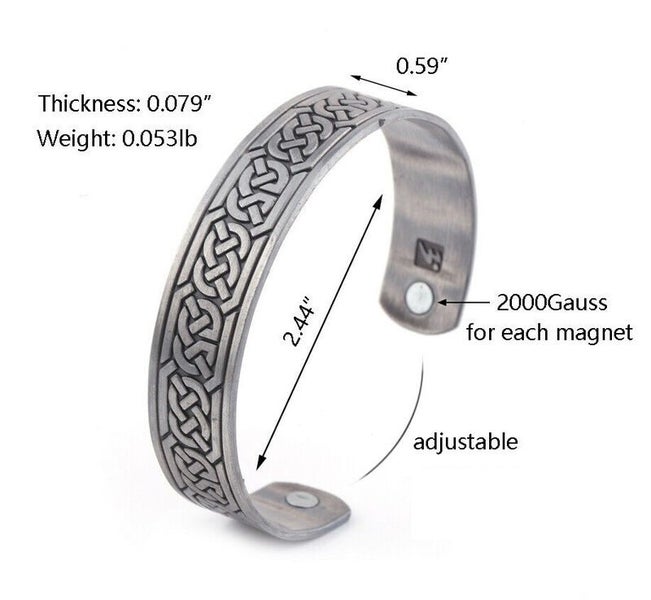 Magnetic Viking Cuff Bracelet Celtic Knot B0305SV0 Carousel 12