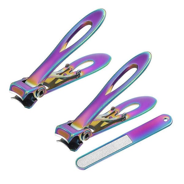 3 Pcs Professional Nail Clippers Set Colorful Stainless Steel Nail Cutter Toenai Carousel 1