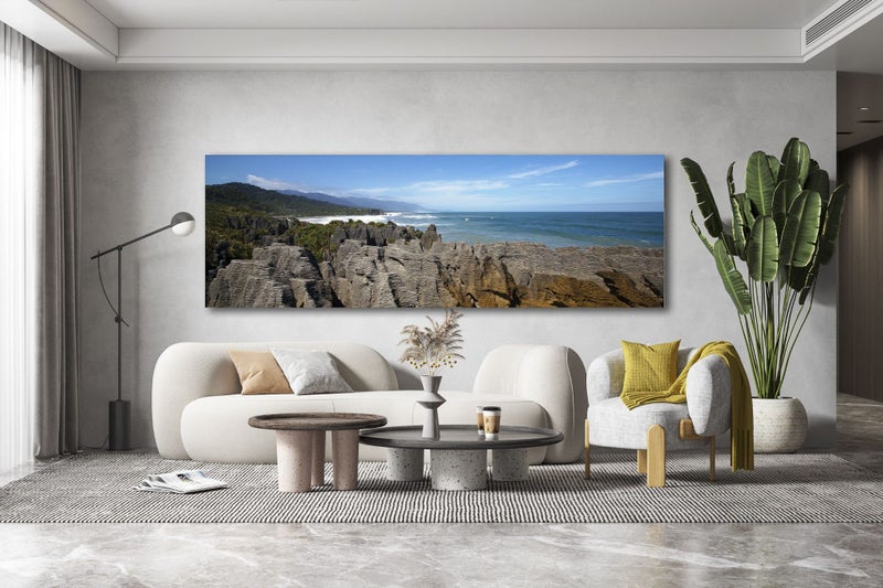 Rokit Wall Art. Punakaiki Pancake rocks . Extra Large Canvas print Carousel 1