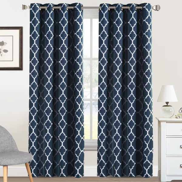 New curtains readymade Blockout Moroccan Navy Blue 213CM Drop Carousel 2