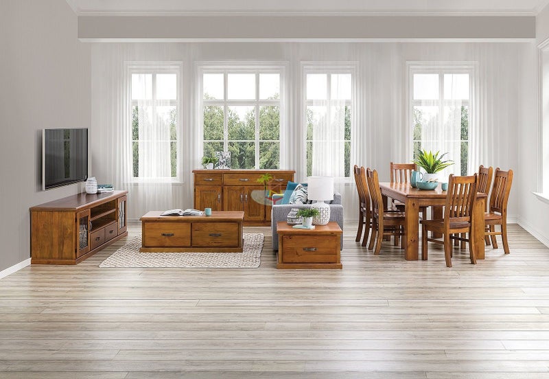 Felton# NZ Pine Chunky Dining Table | 1.8M| TR Carousel 6