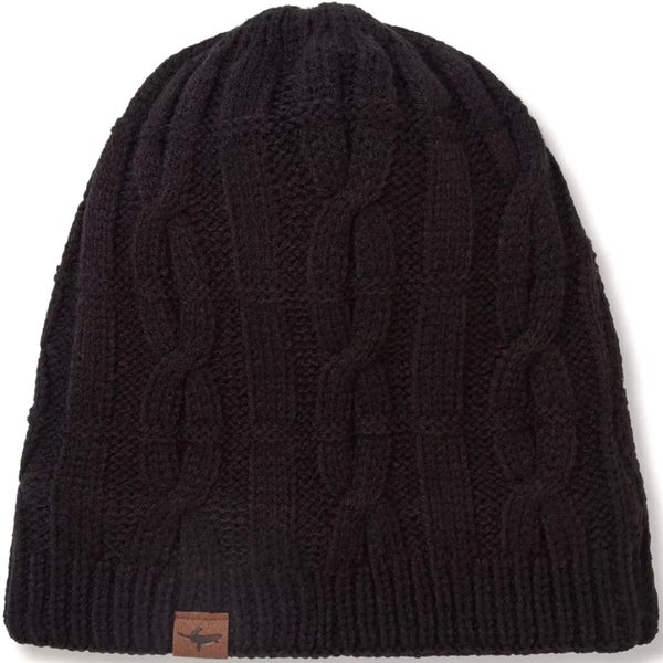 Sealskinz Blakeney Waterproof Cold Weather Cable Knit Beanie - Black - L/XL Carousel 1
