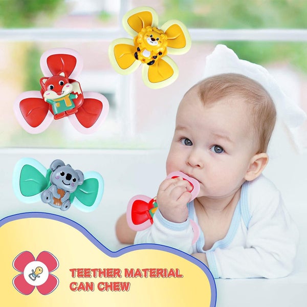Suction Cup Spinner Toy For Toddlers - Baby Bath Toys Gifts For 1 2 3 4 Year Old Carousel 4