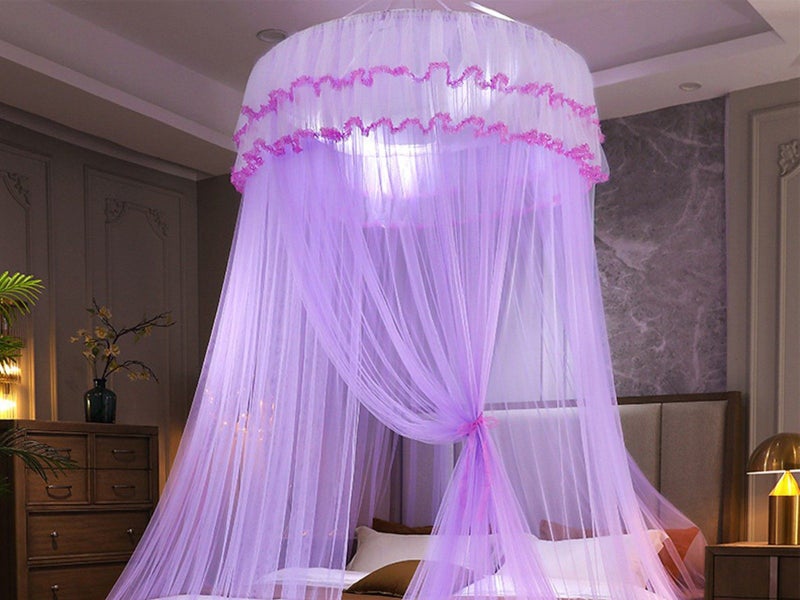 1Pc Purple Bed Canopy Dome Mosquito Net Hanging Bed Curtain Universal Size Carousel 1