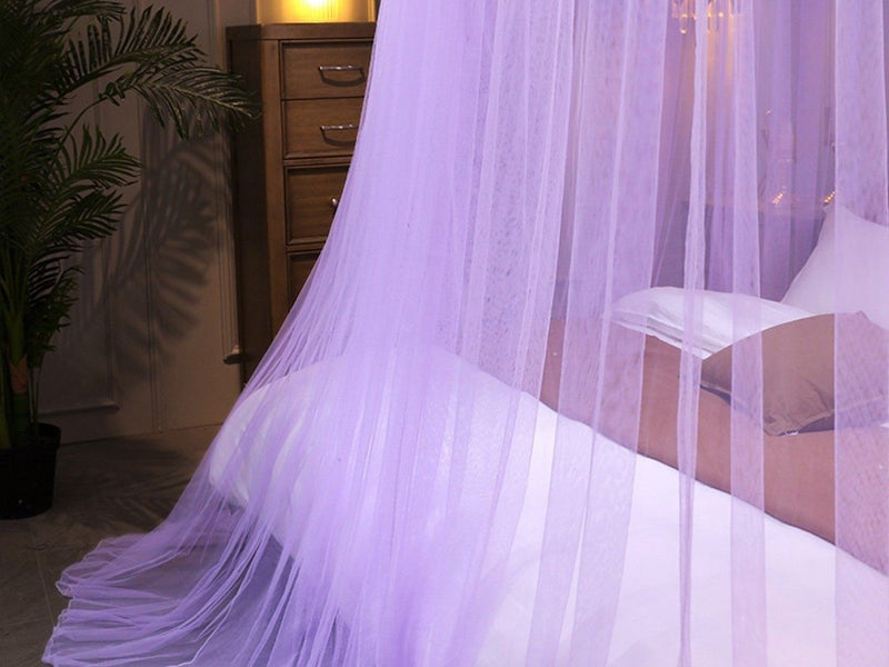 1Pc Purple Bed Canopy Dome Mosquito Net Hanging Bed Curtain Universal Size Carousel 2