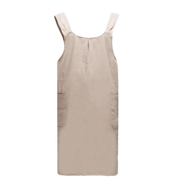 Linen Cross Back Kitchen Cooking Aprons For Women With Pockets Cute For Baking P Carousel 1