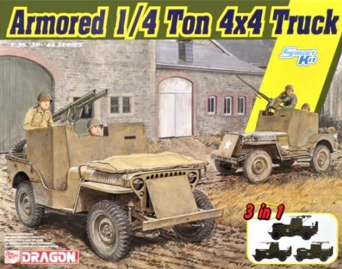 DRAGON 6727 1/35 ARMORED 1/4-TON 4X4 TRUCK W/.50-CAL MACHINE GUN PLASTIC MODE... Carousel 1