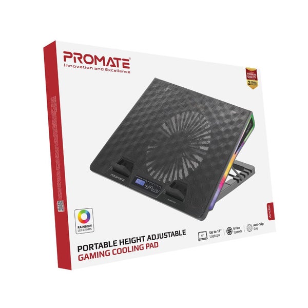 VERTUX Gaming Portable Height Adjustable RGB LED Cooling Pad with Fan Speed Cont Carousel 6