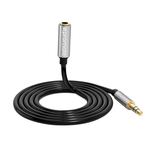 PROMATE 3-in-1 Auxiliary cable with 3.5mm Audio Cable splitter. Colour Black S Carousel 2