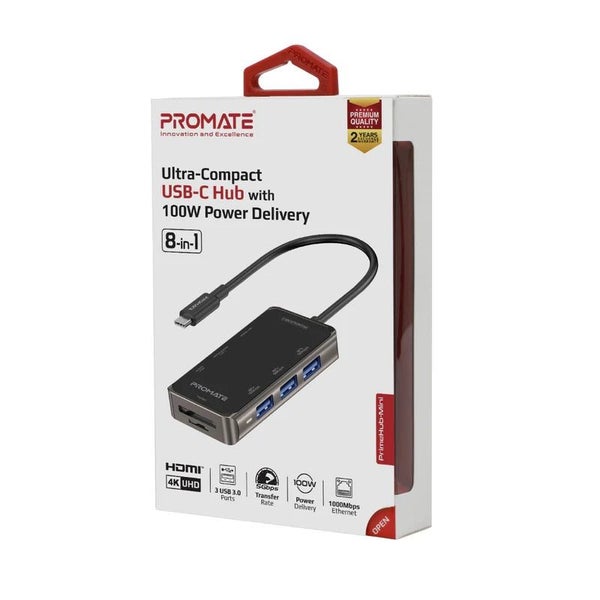 PROMATE 8-in-1 USB Multi-Port Hub with USB-C Connector Carousel 7