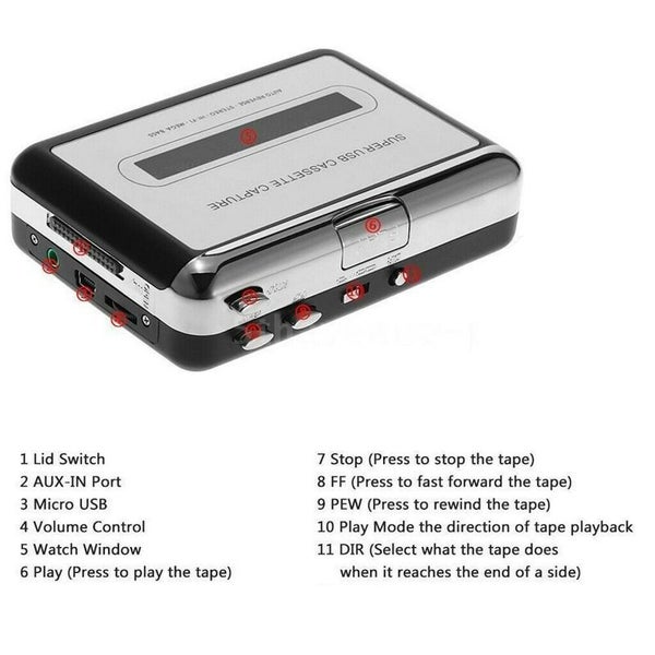 Cassette Tape To MP3 Converter Capture Audio Music Player 3644801 Carousel 15