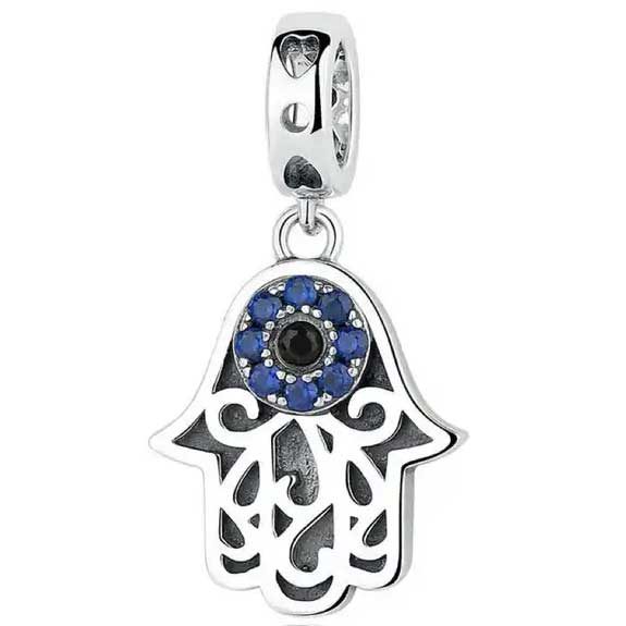 925 Sterling Silver Evil Eye Charm "Fatima" Carousel 1