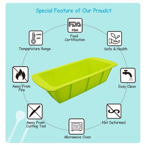 Square Silicone Toast Baking Cake Mold Baking Pan Tool Carousel 9