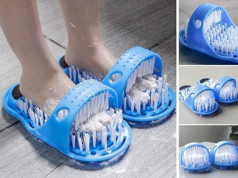 Shower Gift Bath Foot Cleaner Scrub Brush Exfoliating Feet Scrubber Spa * 2 Carousel 1