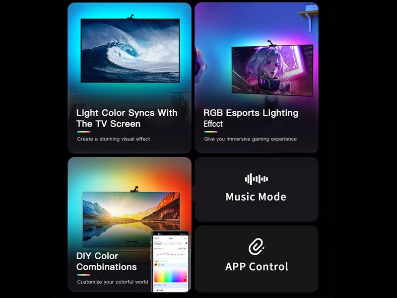 TV Sync LED Lights RGBIC Immersion Kit with Camera Carousel 2