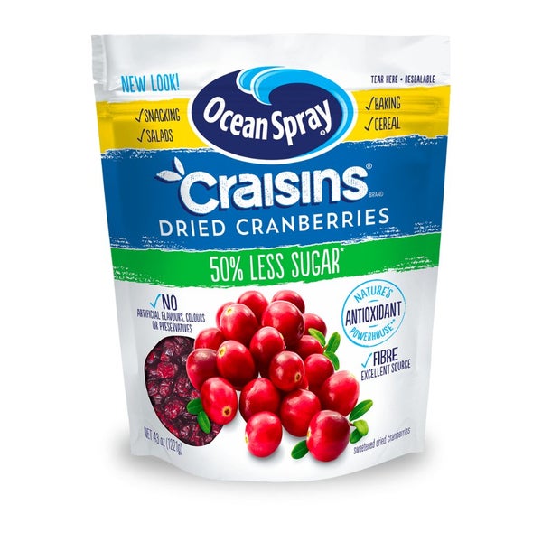 Ocean Spray Reduced Sugar Craisins Dried Cranberries 1.2kg Carousel 1