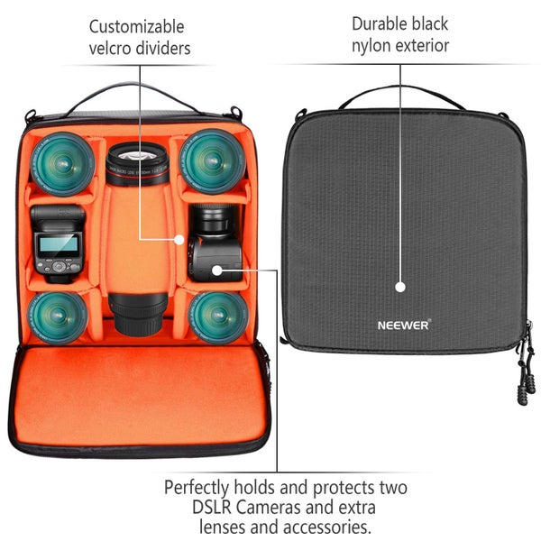Neewer Waterproof Shockproof Flexible Partition Camera Padded Bag Handle Case Carousel 2