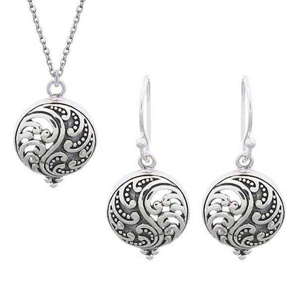 925 Sterling Silver Jewellery Set with Koru design "Tia" Carousel 1