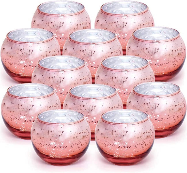 Set of 12 Votive Candle Holders Glass Tealight Holder Carousel 1