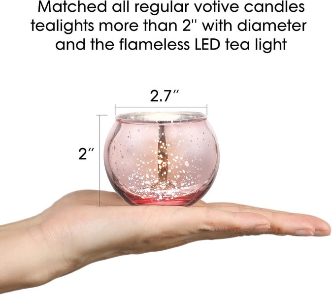 Set of 12 Votive Candle Holders Glass Tealight Holder Carousel 2