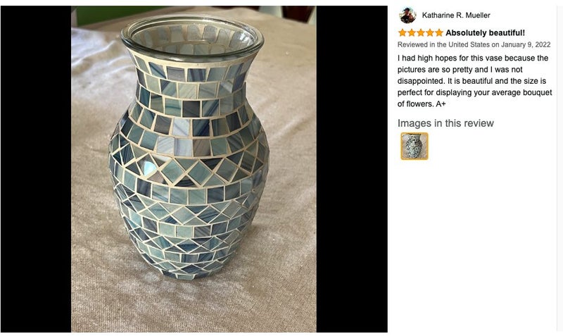 Mosaic Glass Flower Vase for Home Decor Handmade Table Plants Vase62938590070787112