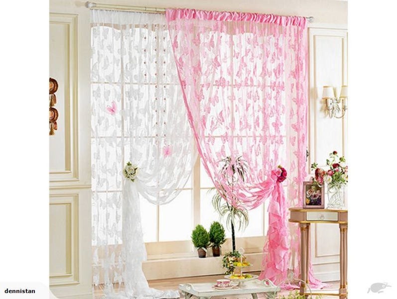 1*2M Butterfly Pattern Tassel String Curtain-White 3610521 Carousel 1