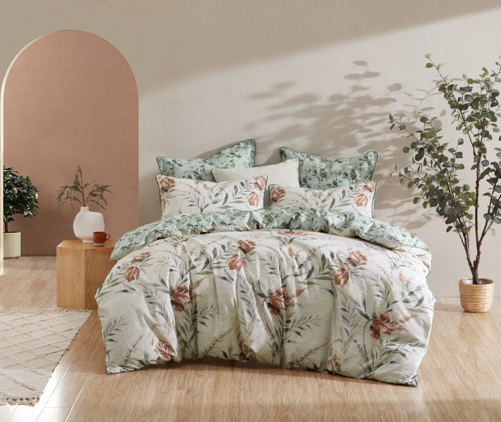 Logan & Mason Elise Quilt Cover Set Sage Carousel 1